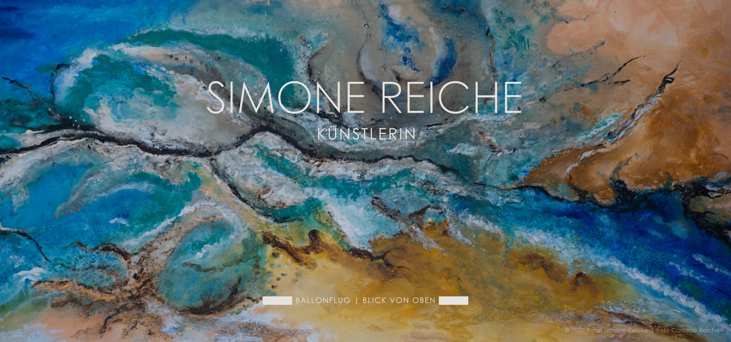 Detailreiches Kunstwerk von Simone Reiche: Ballonfahrt mit atemberaubender Aussicht