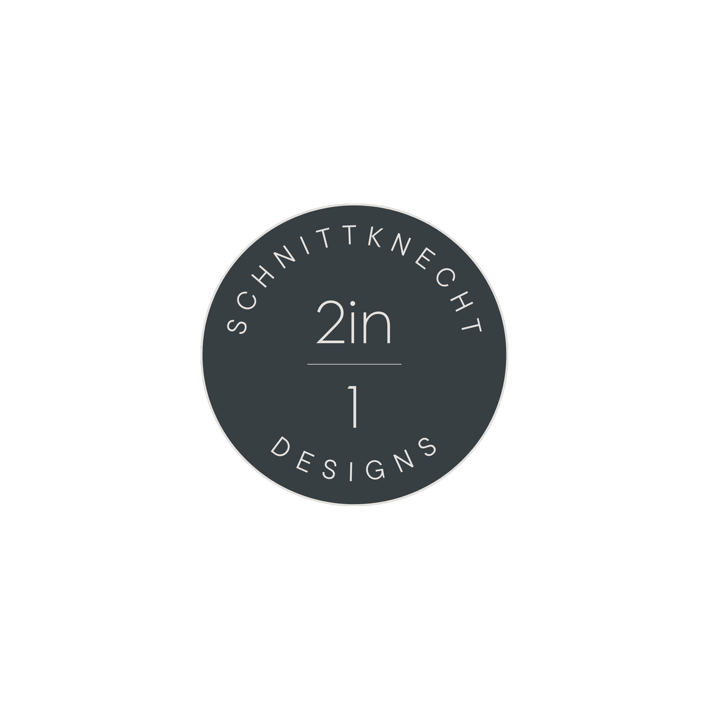 Runde Abbildung mit dem Text ‚Schnittknecht 2in1 Designs‘ – Sparset Silikonprofile & nachhaltiger Kork als rutschfeste Designvarianten der Unterlage für Schneidebretter von SchnittKnecht®