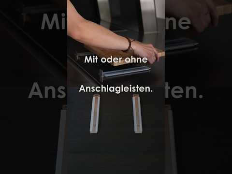Video zeigt die modulare SchnittKnecht® Schneidebrett-Unterlage mit und ohne Anschlagleisten. Es wird demonstriert, wie sich die Anschlagleisten einfach abnehmen lassen und das System flexibel an unterschiedliche Schneidebretter und Arbeitsweisen anpasst.