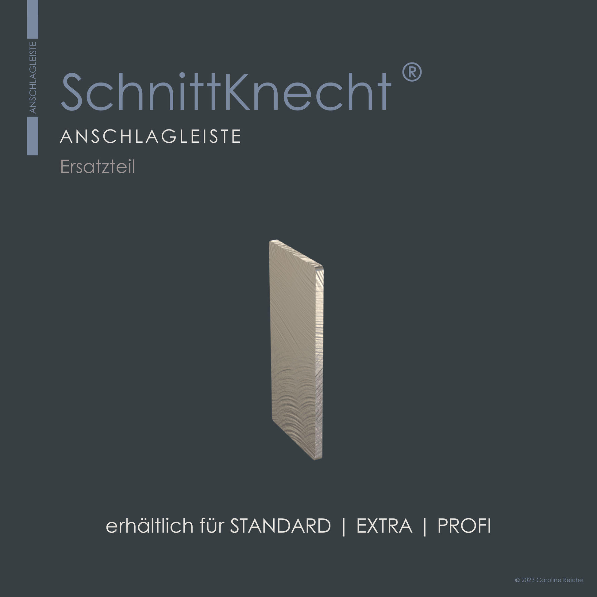 Auf dem Bild ist die Anschlagleiste der rutschfesten Schneidebrettunterlage von SchnittKnecht® zu sehen. Das Ersatzteil ist für alle Bundles – Standard, Extra und Profi – erhältlich.