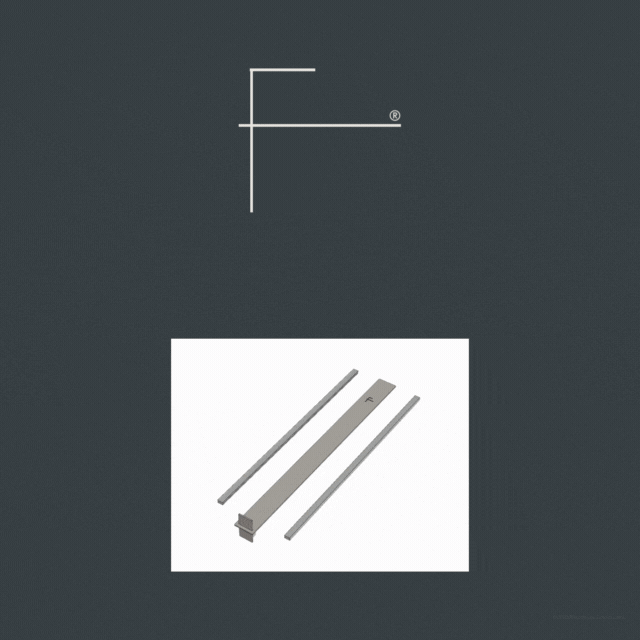 Explosionsdarstellung eines Teils der Schneidebrettunterlage SchnittKnecht® mit dem regulären Antirutsch-Design aus Silikonprofilen.